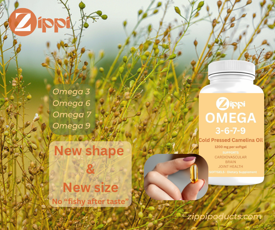 Zippi Camelina Omega 3-6-7-9 – Plant-Based Brain, Heart & Joint Support